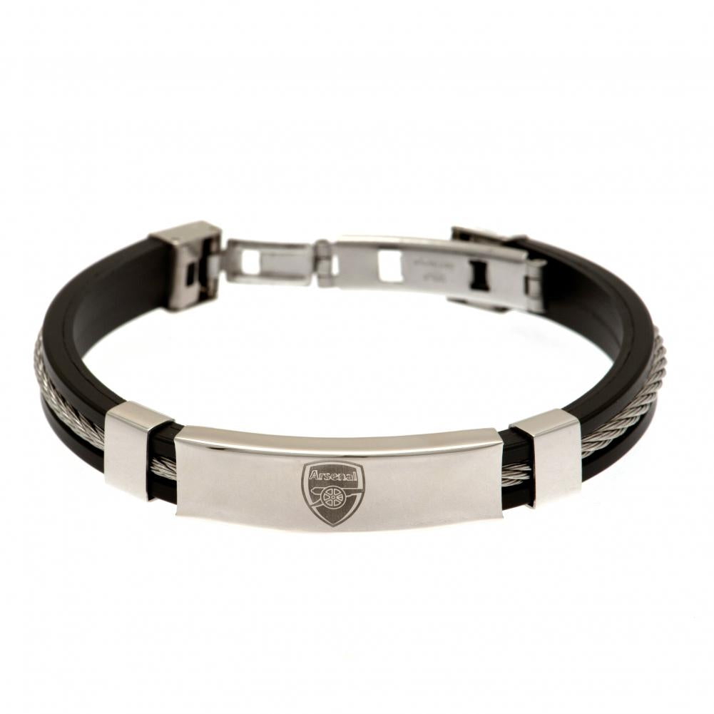 Official Arsenal FC Silver Inlay Silicone Bracelet