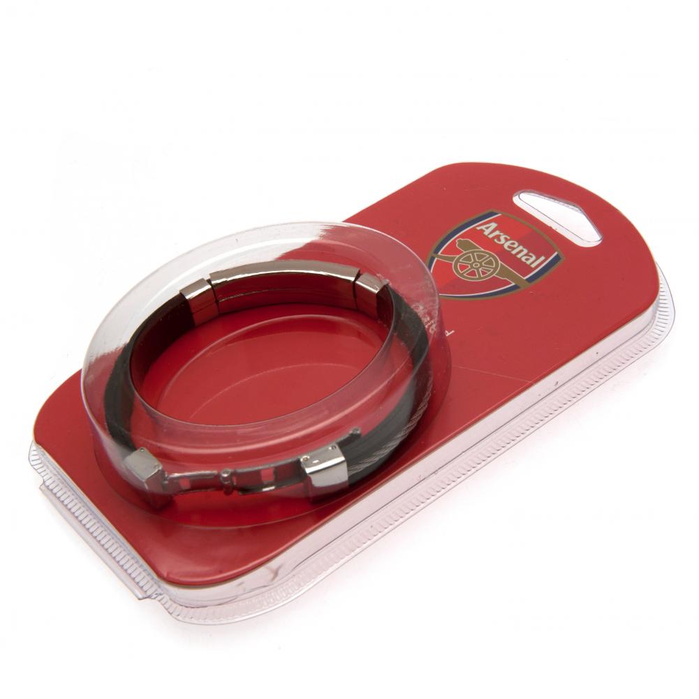 Official Arsenal FC Silver Inlay Silicone Bracelet