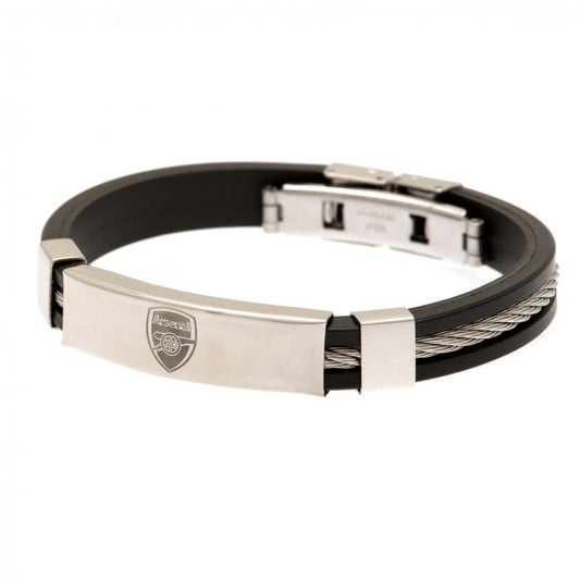 Official Arsenal FC Silver Inlay Silicone Bracelet