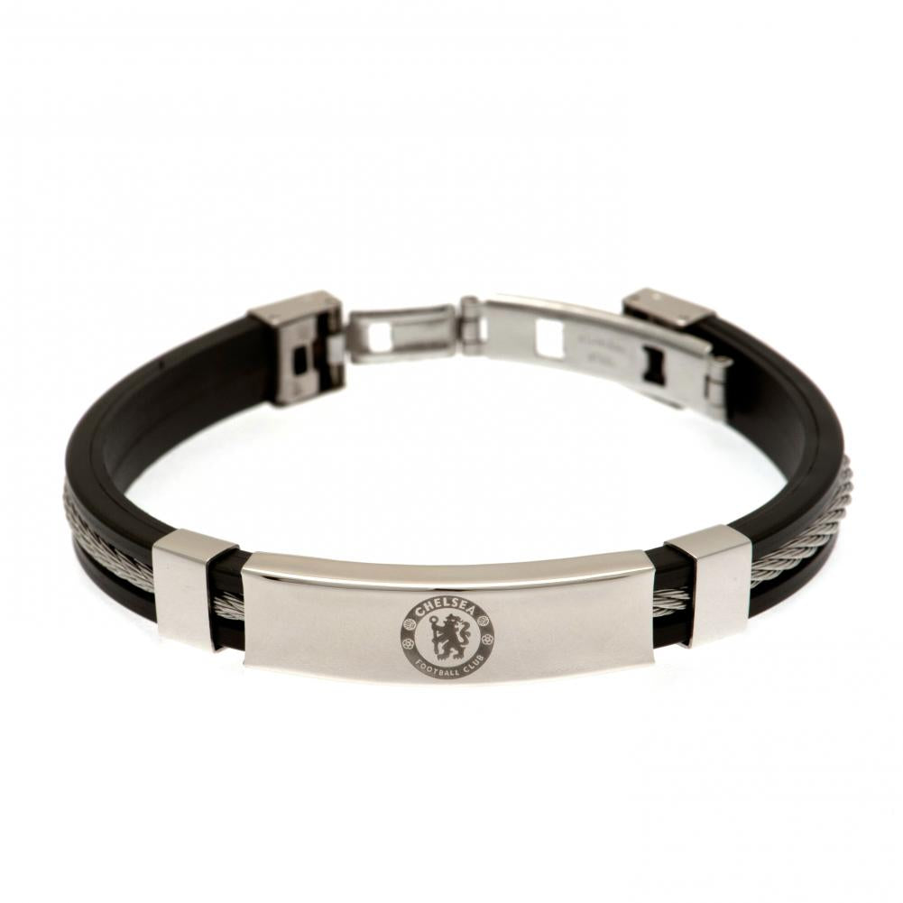 Official Chelsea FC Silver Inlay Silicone Bracelet