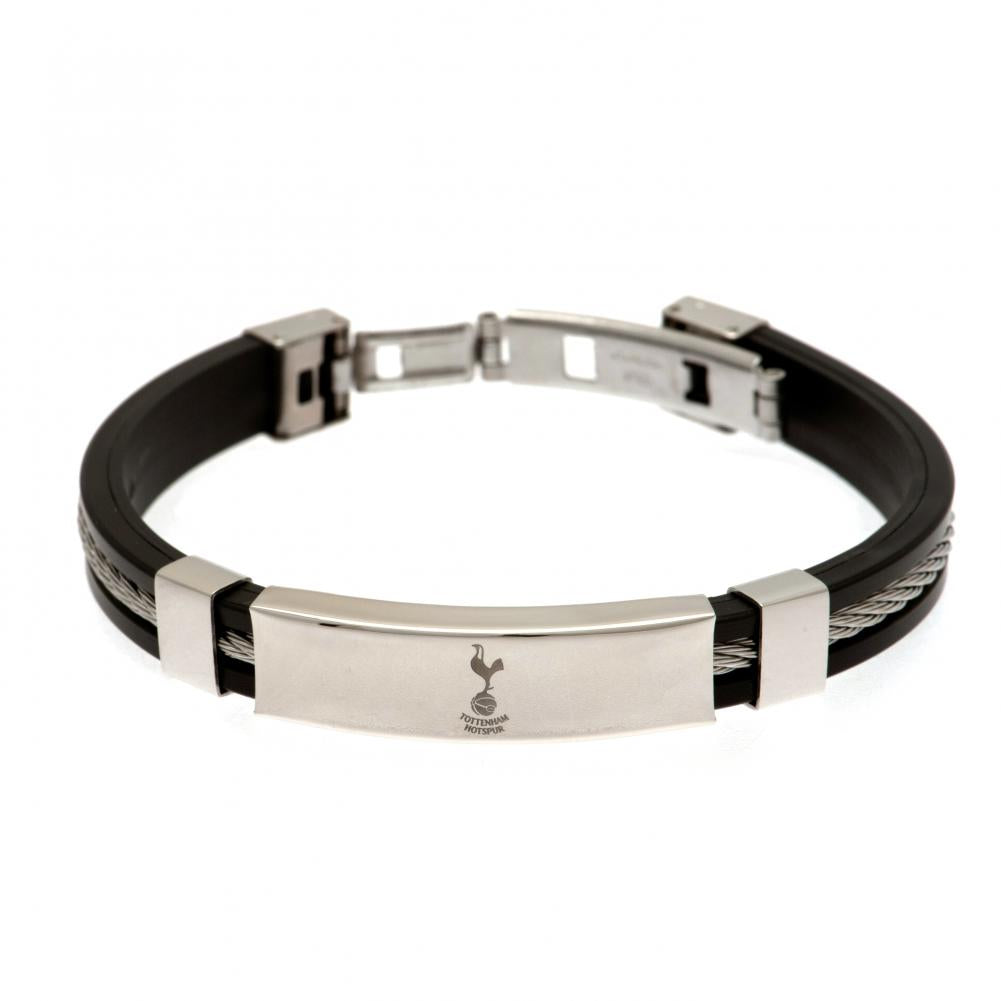 Official Tottenham Hotspur FC Silver Inlay Silicone Bracelet