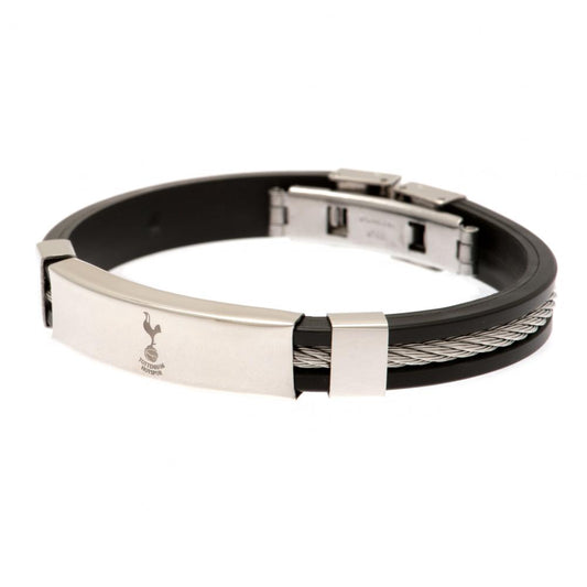 Official Tottenham Hotspur FC Silver Inlay Silicone Bracelet