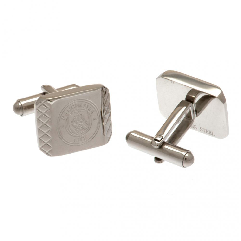 Official Manchester City FC Stainless Steel Patterned Cufflinks