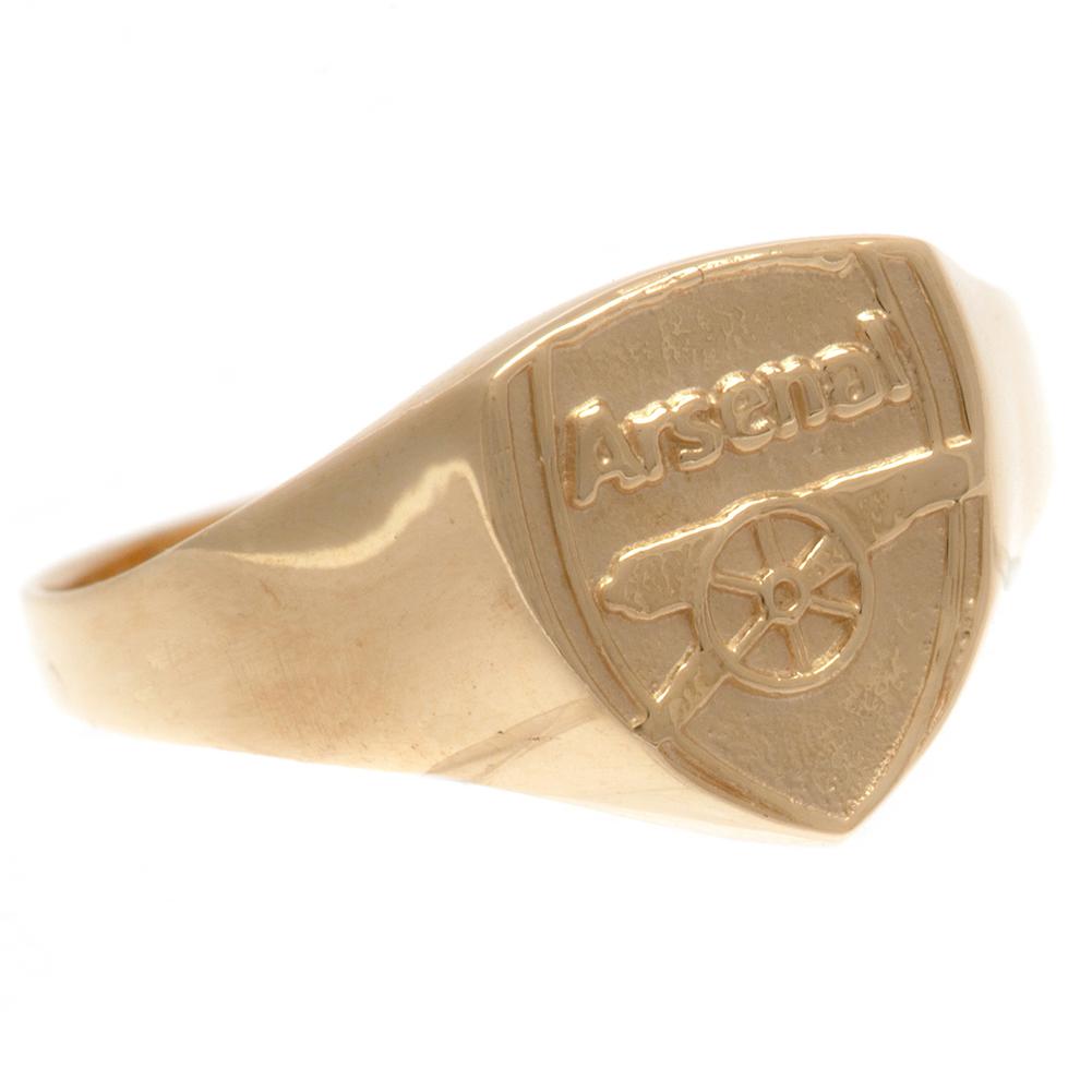 Official Arsenal FC 9ct Gold Crest Ring Large