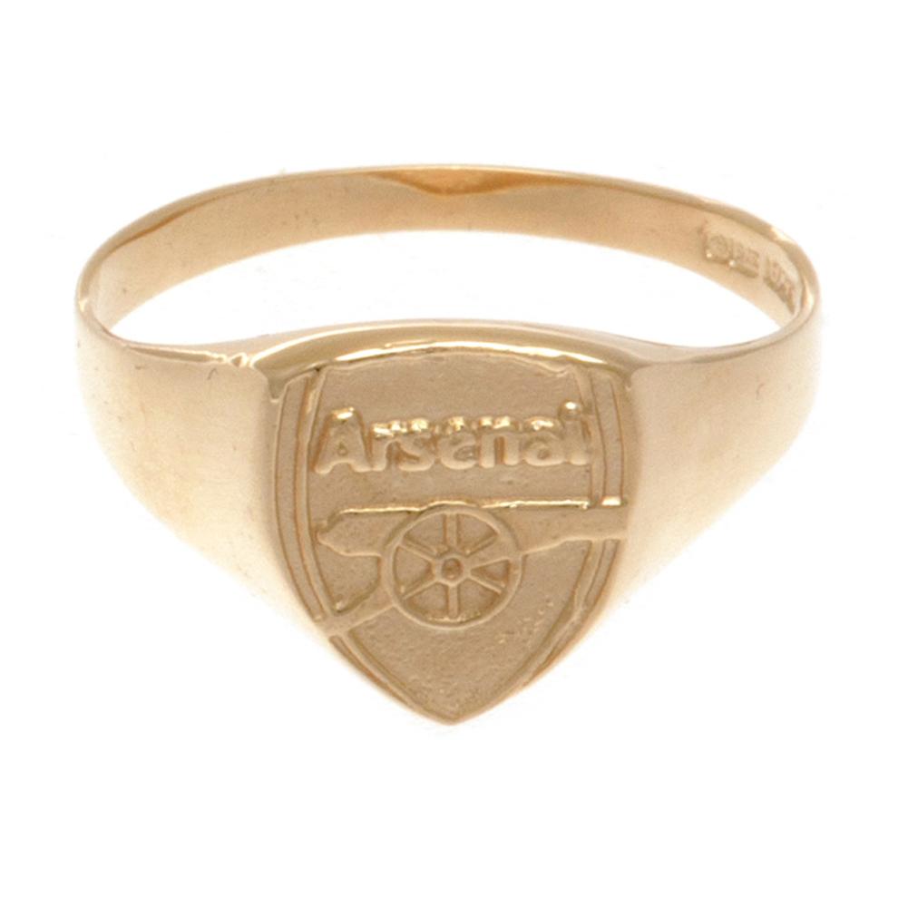 Official Arsenal FC 9ct Gold Crest Ring Large