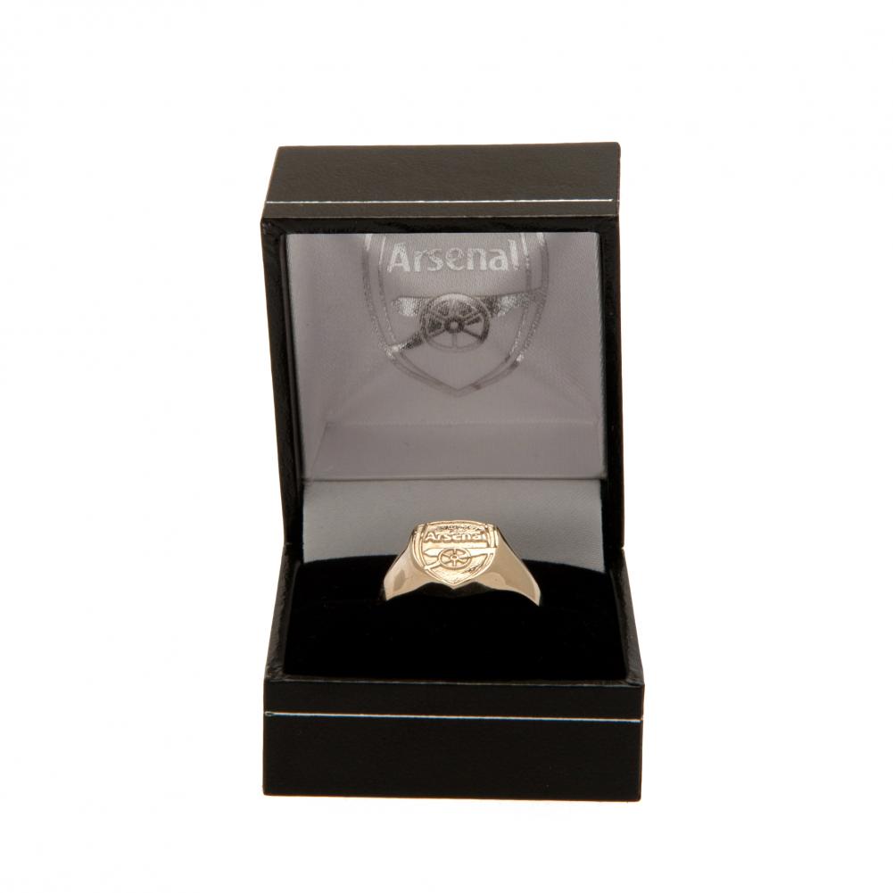 Official Arsenal FC 9ct Gold Crest Ring Large