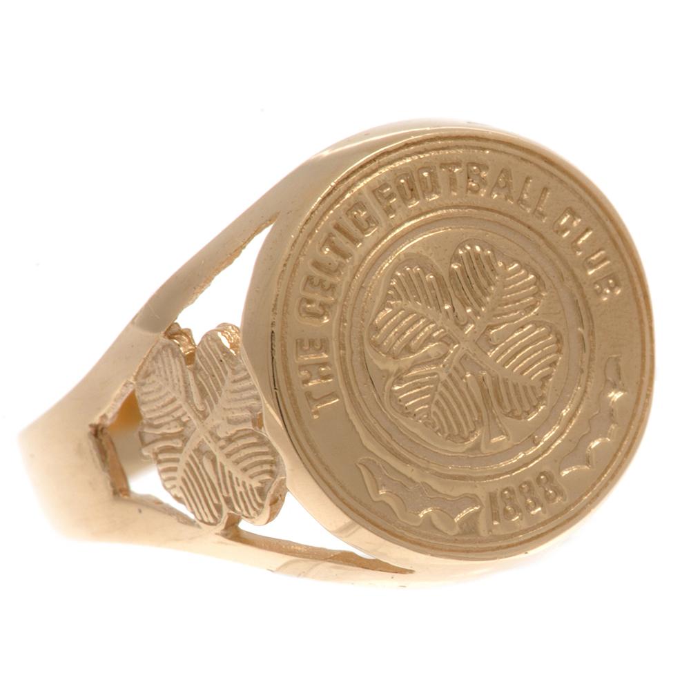 Official Celtic FC 9ct Gold Crest Ring Medium