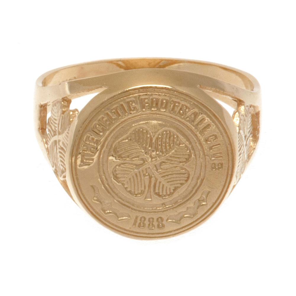 Official Celtic FC 9ct Gold Crest Ring Medium