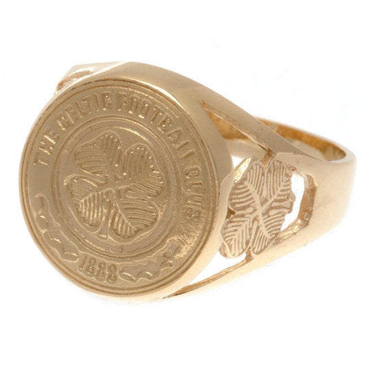 Official Celtic FC 9ct Gold Crest Ring Medium