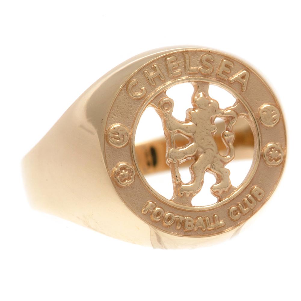 Official Chelsea FC 9ct Gold Crest Ring Medium