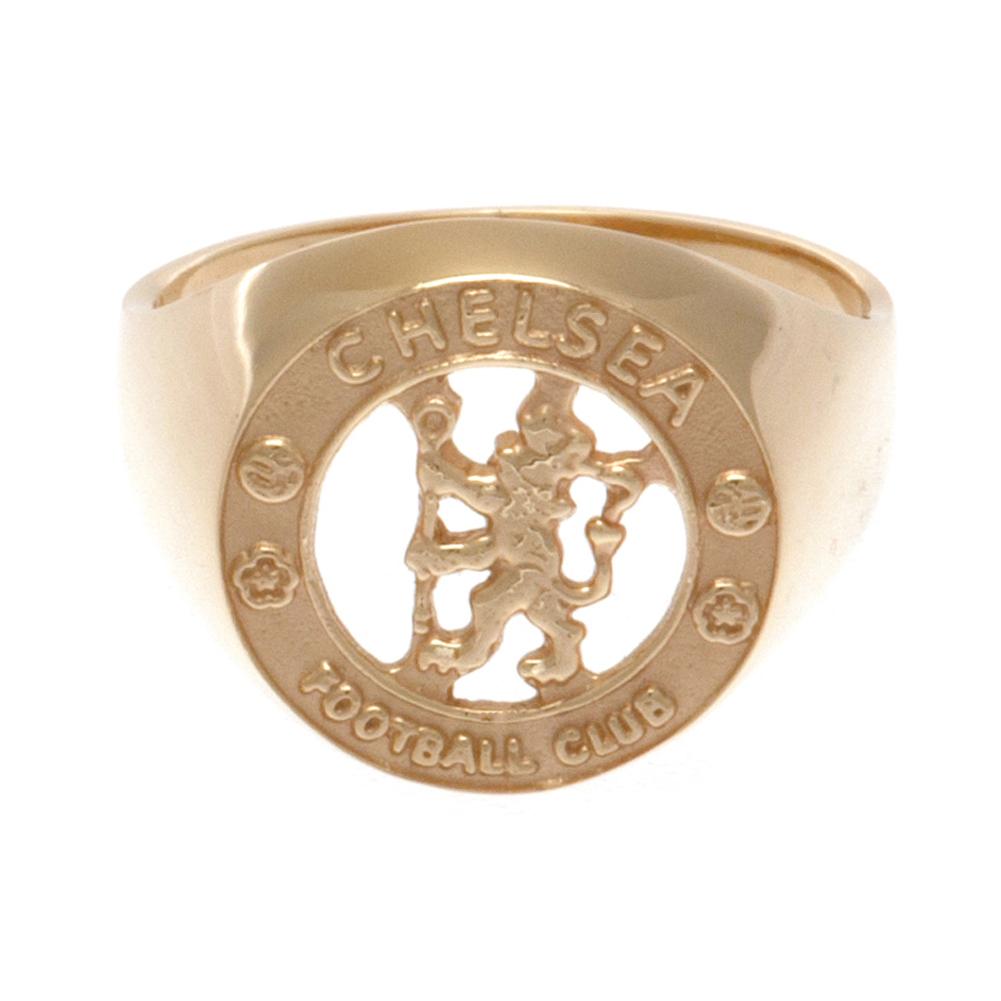 Official Chelsea FC 9ct Gold Crest Ring Medium