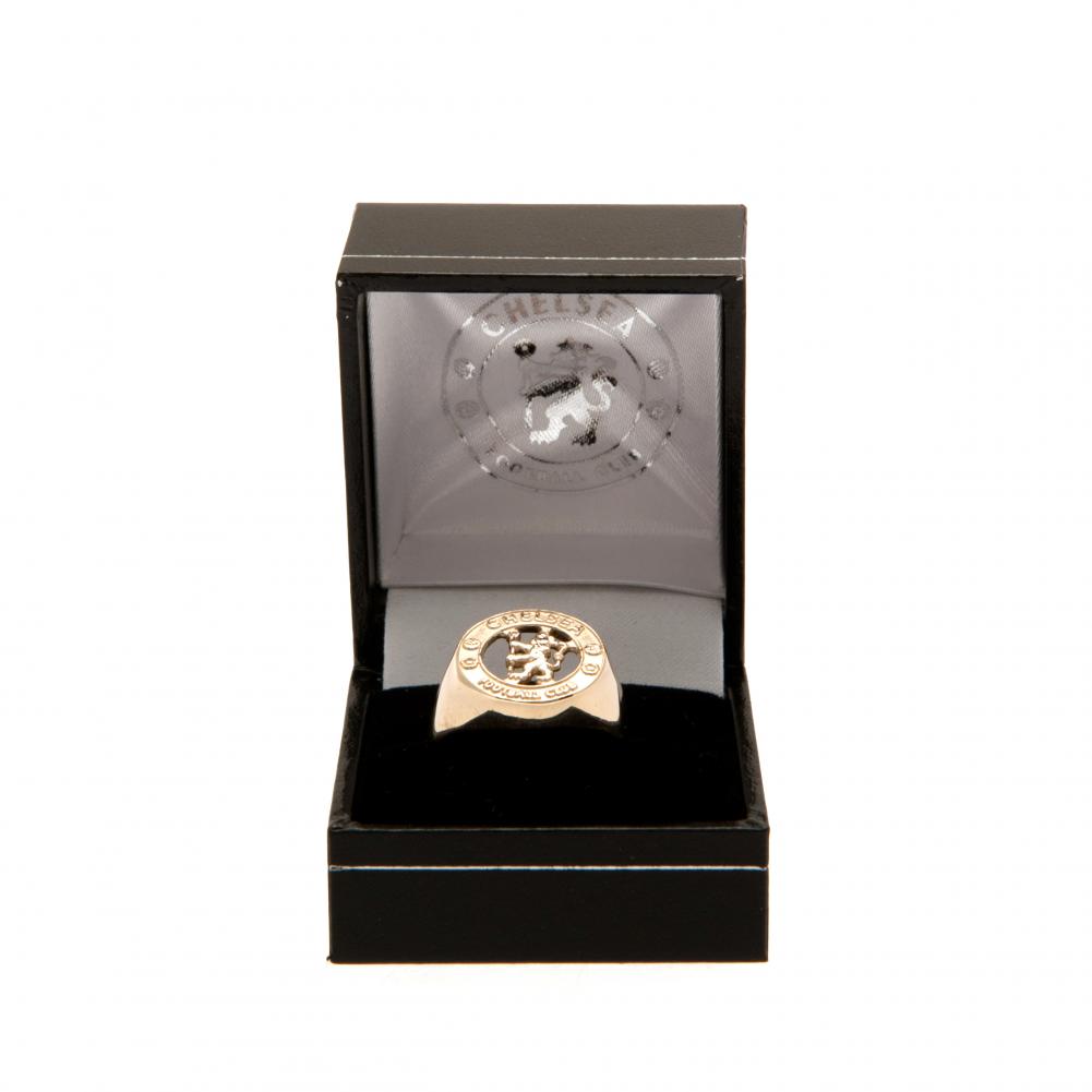 Official Chelsea FC 9ct Gold Crest Ring Medium