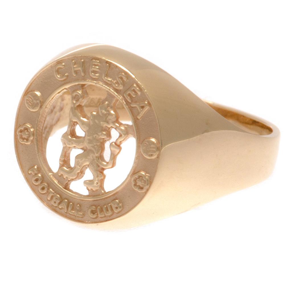 Official Chelsea FC 9ct Gold Crest Ring Medium