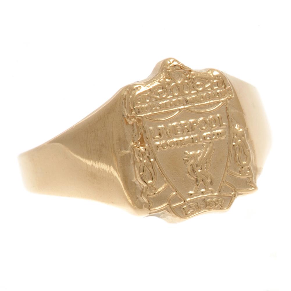 Official Liverpool FC 9ct Gold Crest Ring Medium