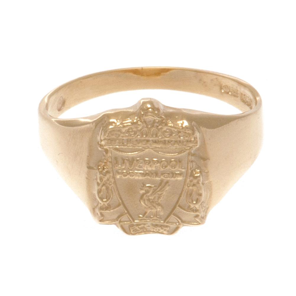 Official Liverpool FC 9ct Gold Crest Ring Large