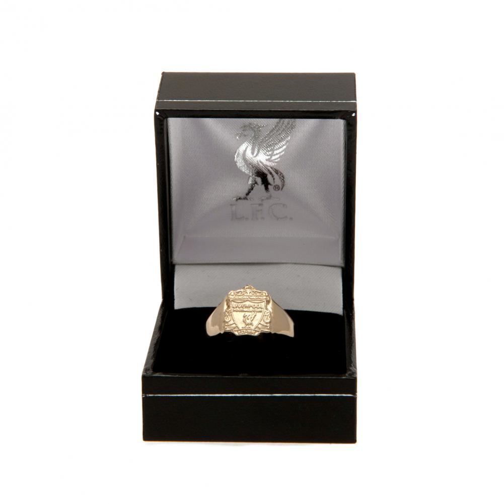 Official Liverpool FC 9ct Gold Crest Ring Medium