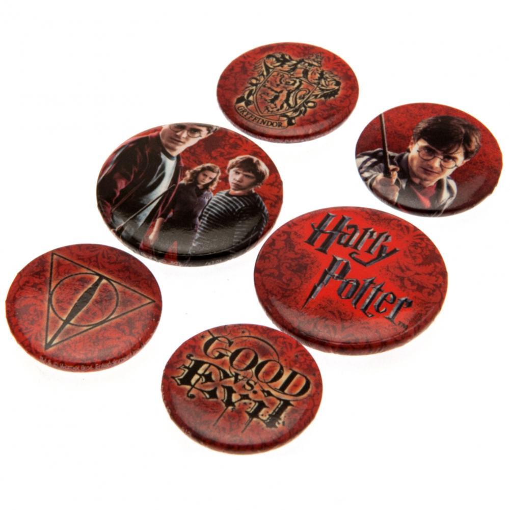 Official Harry Potter Button Badge Set Logo