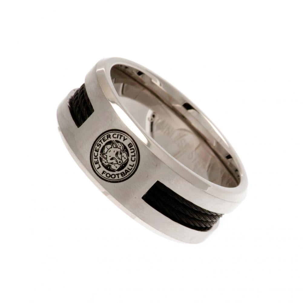 Official Leicester City FC Black Inlay Ring Medium