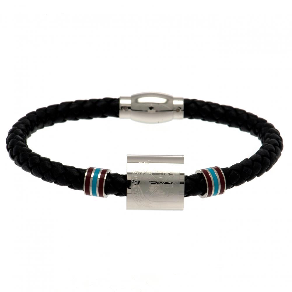 Official West Ham United FC Colour Ring Leather Bracelet