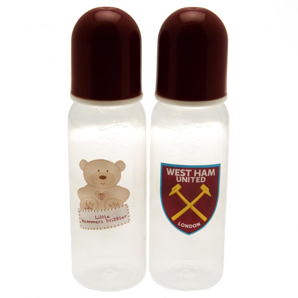 Official West Ham United FC 2pk Feeding Bottles