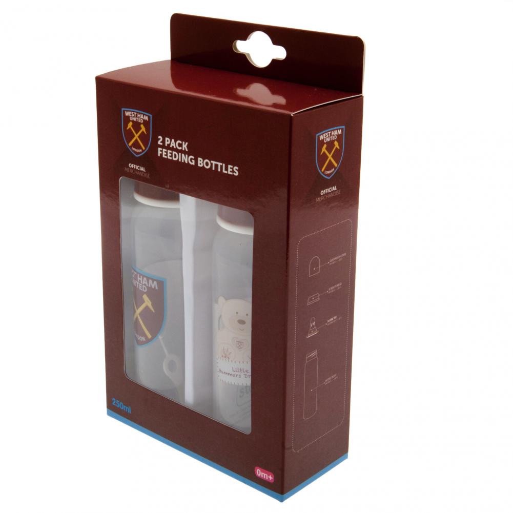 Official West Ham United FC 2pk Feeding Bottles