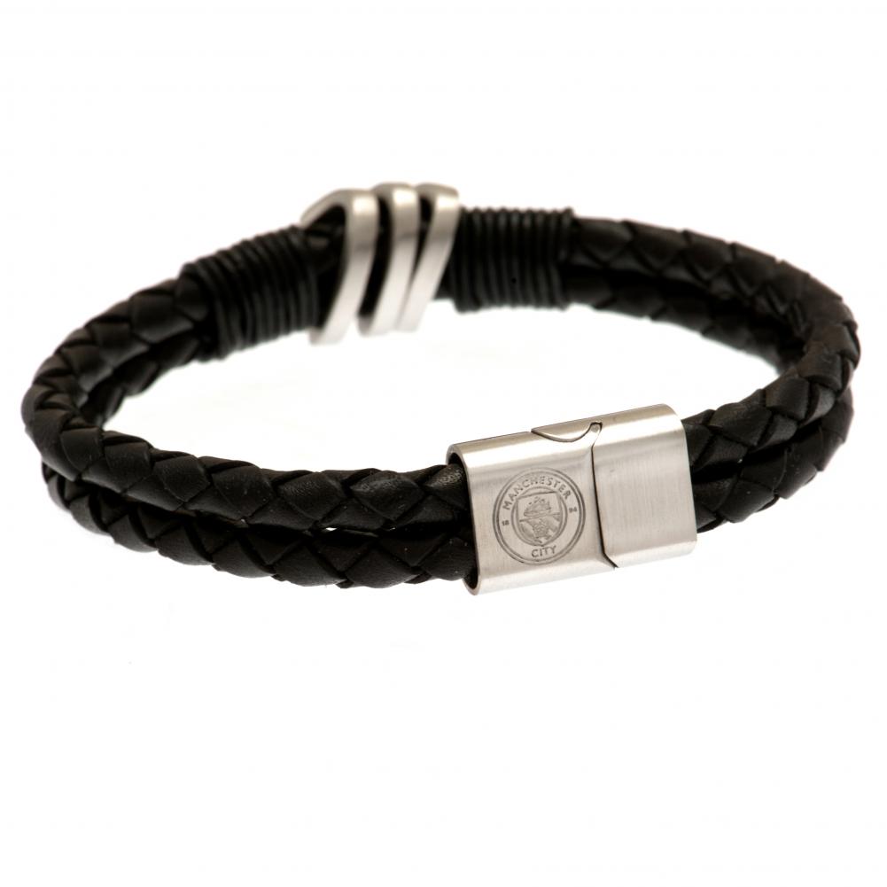 Official Manchester City FC Leather Bracelet