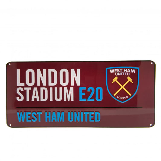 Official West Ham United FC Colour Street Sign