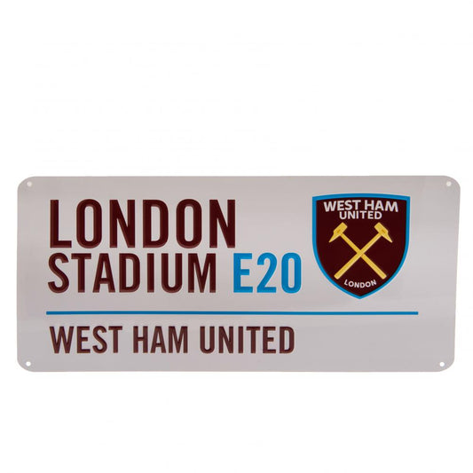 Official West Ham United FC White Street Sign