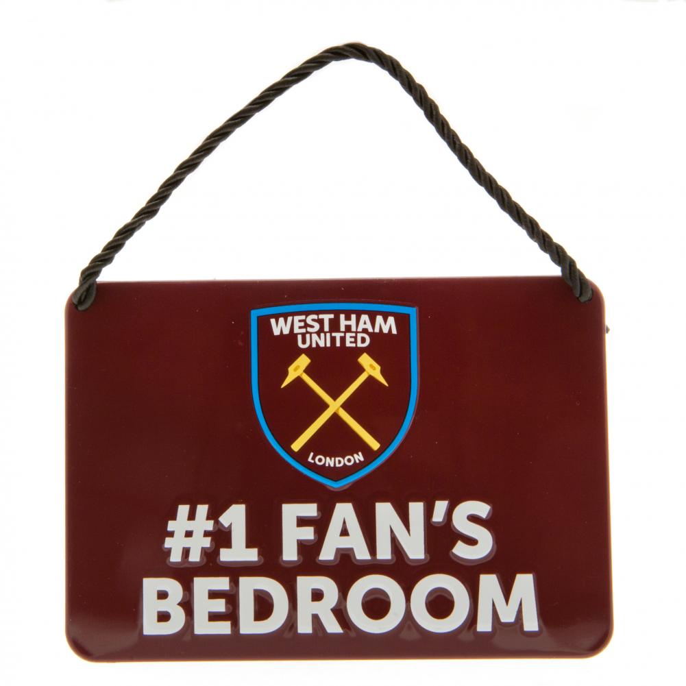 Official West Ham United FC Bedroom Sign No1 Fan