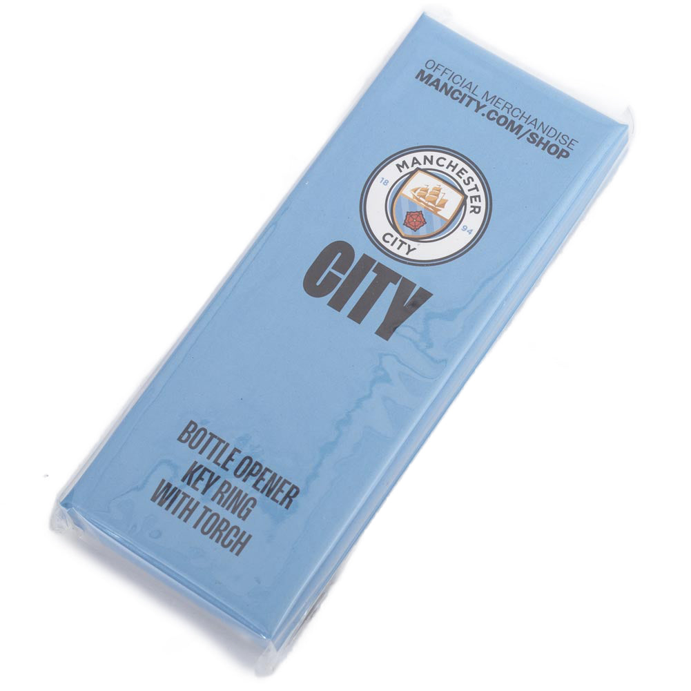 Official Manchester City FC Keyring Torch Bottle Opener