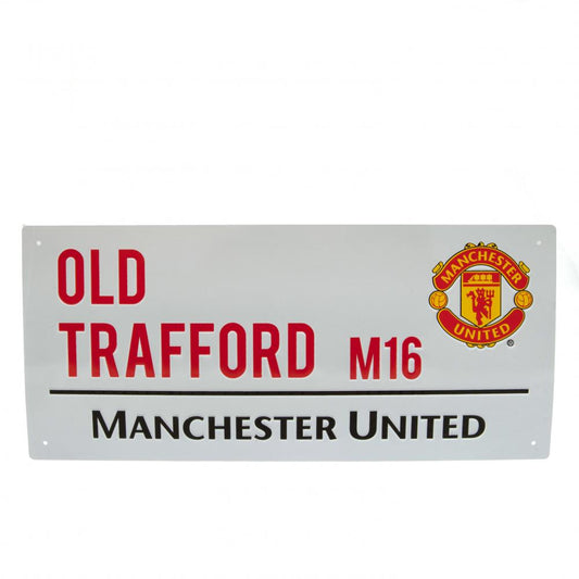 Official Manchester United FC White Street Sign