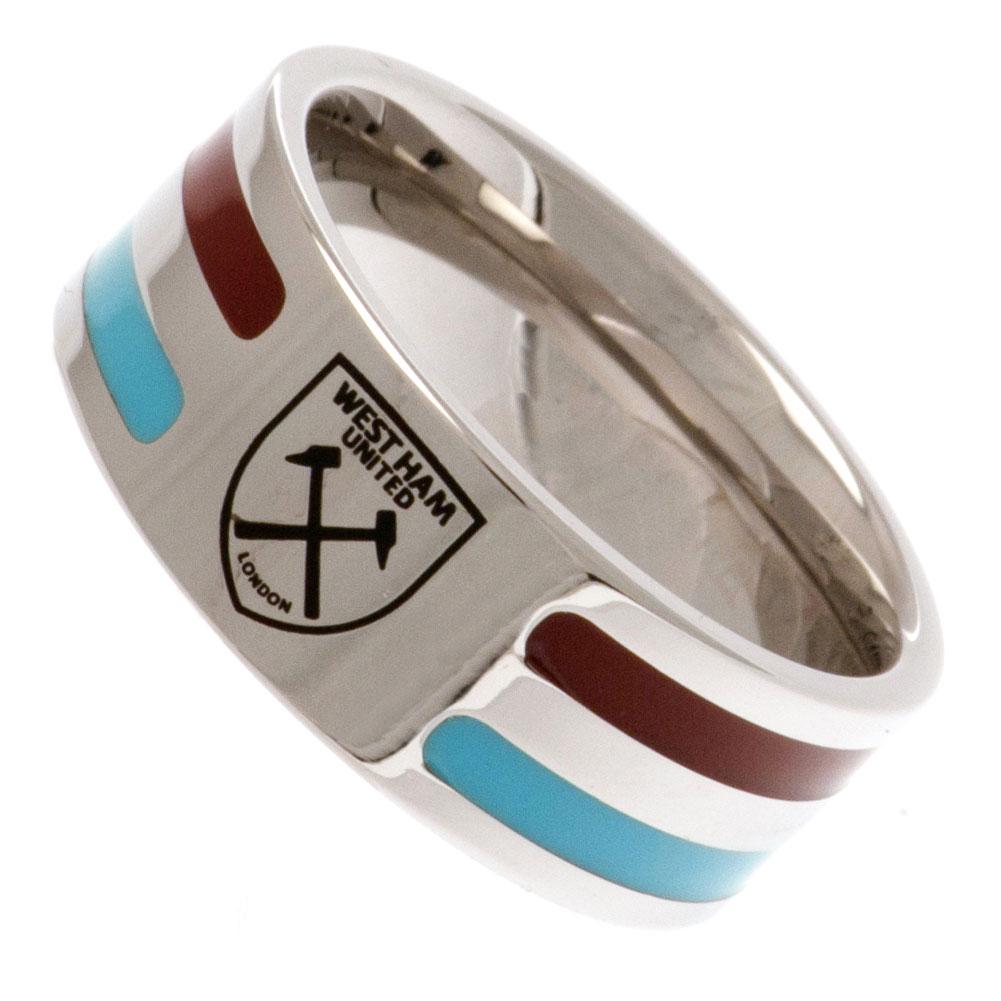 Official West Ham United FC Colour Stripe Ring Small