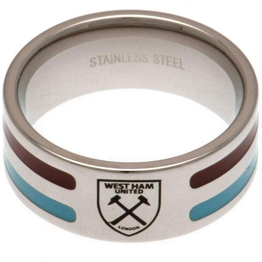 Official West Ham United FC Colour Stripe Ring Small