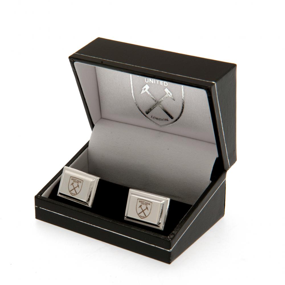 Official West Ham United FC Silver Plated Cufflinks