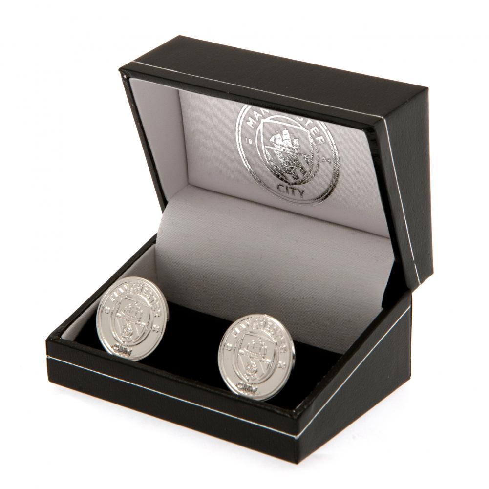 Official Manchester City FC Silver Plated Formed Cufflinks