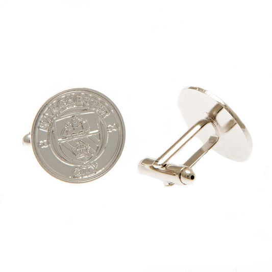 Official Manchester City FC Silver Plated Formed Cufflinks