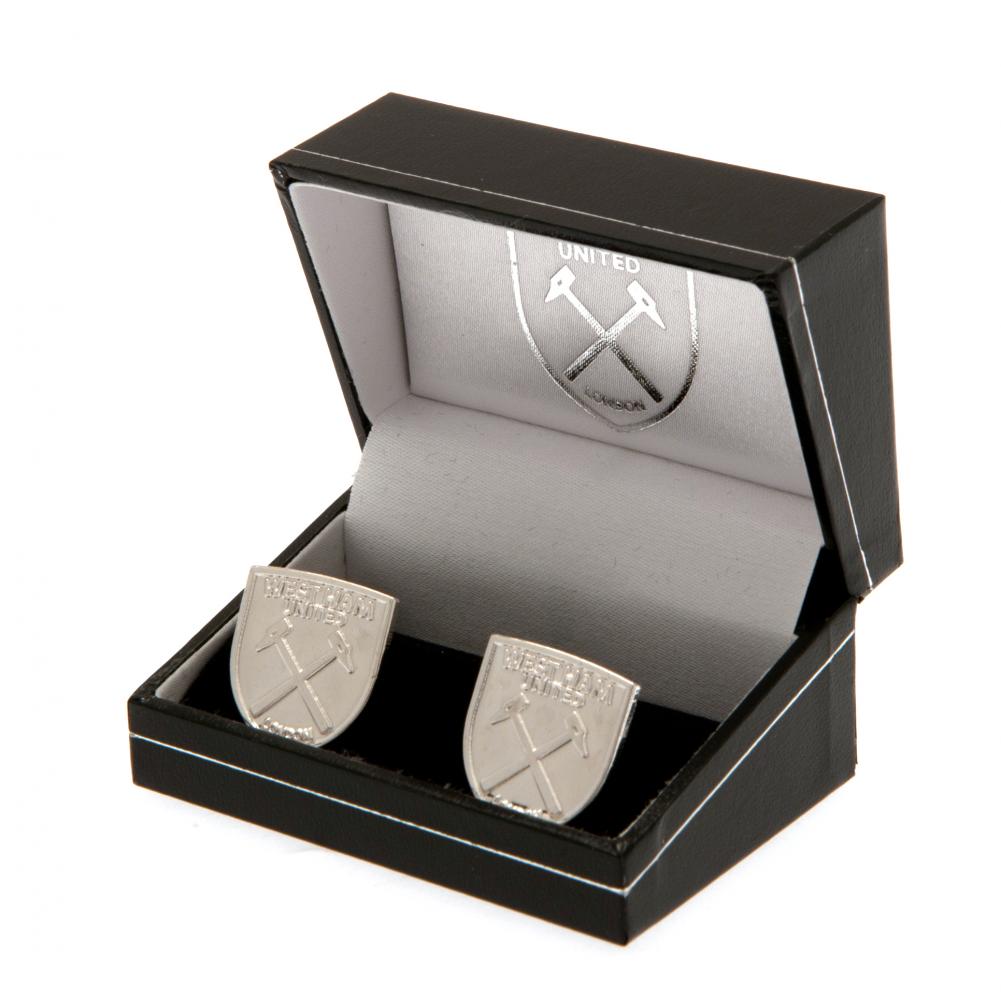 Official West Ham United FC Silver Plated Formed Cufflinks