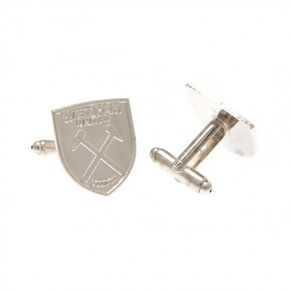 Official West Ham United FC Silver Plated Formed Cufflinks