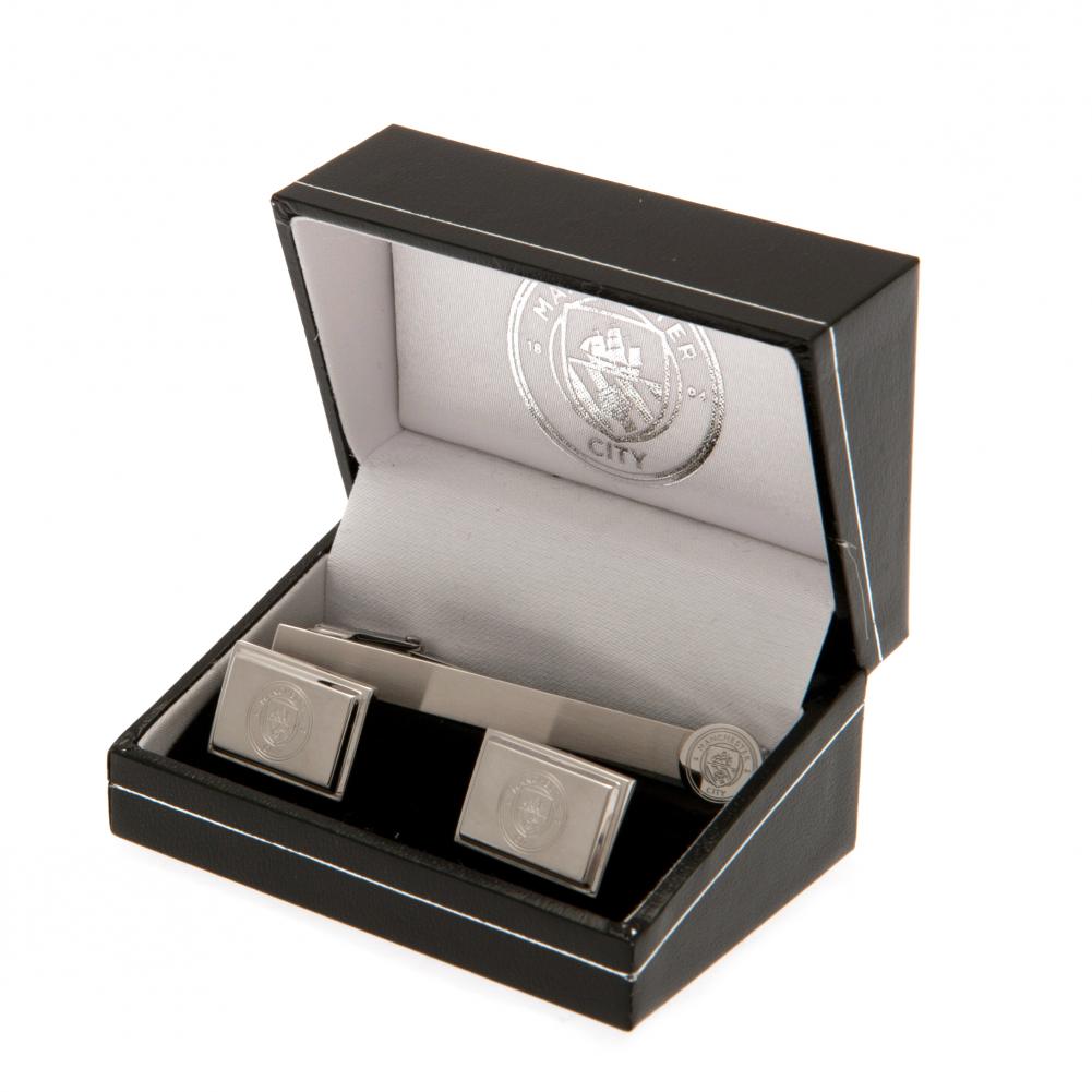 Official Manchester City FC Tie Slide & Cufflink Set