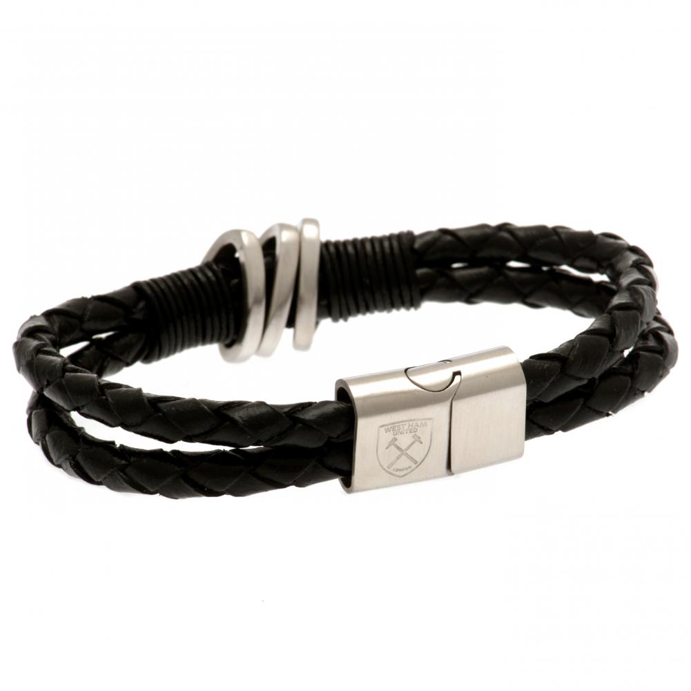 Official West Ham United FC Leather Bracelet