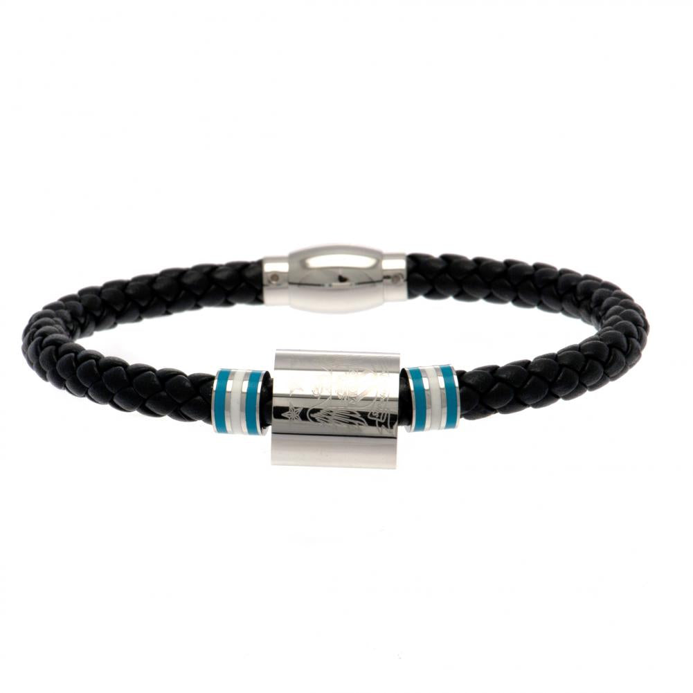 Official Manchester City FC Colour Ring Leather Bracelet