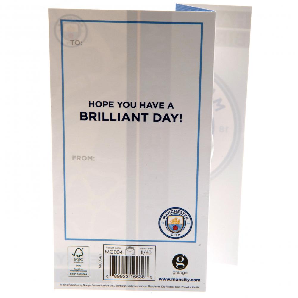 Official Manchester City FC Sky Blues Birthday Card