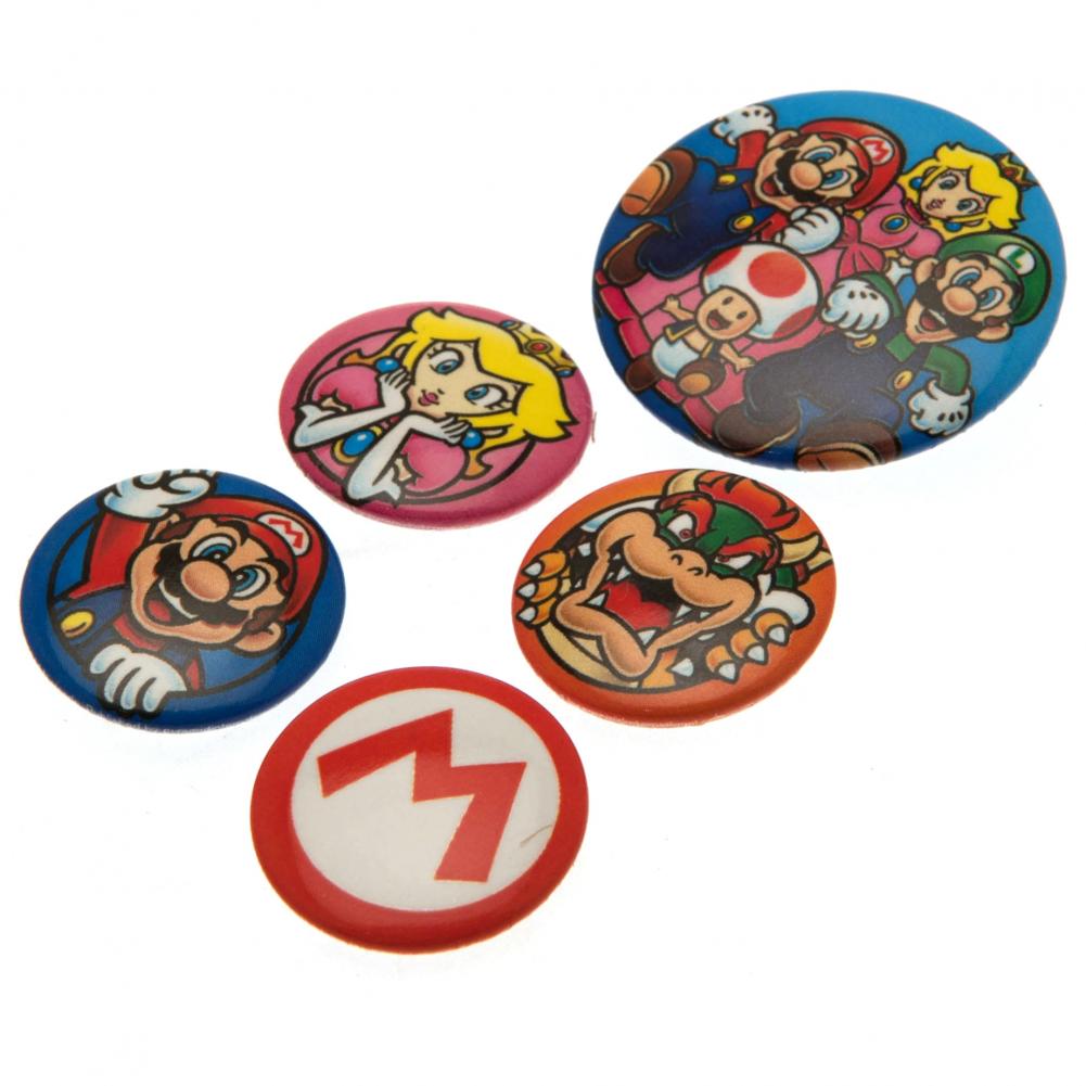 Official Super Mario Button Badge Set