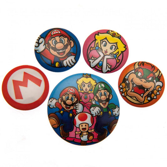 Official Super Mario Button Badge Set