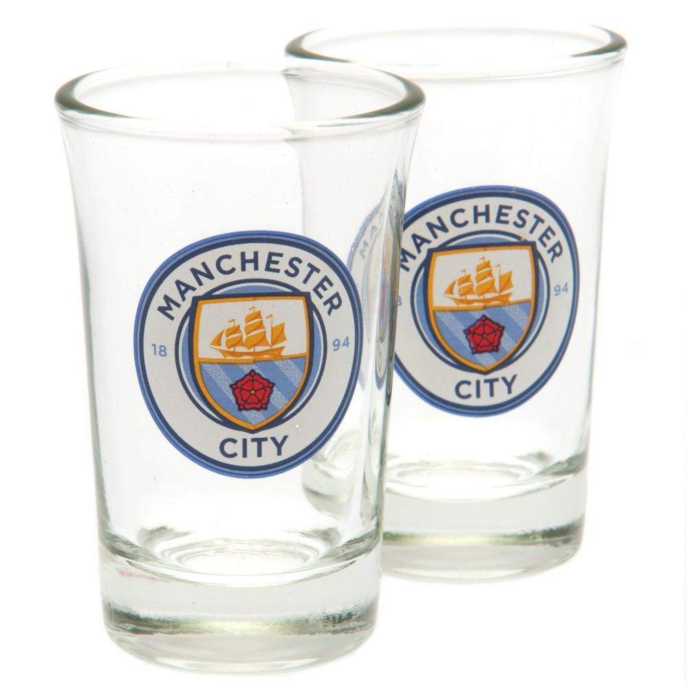 Official Manchester City FC 2pk Shot Glass Set