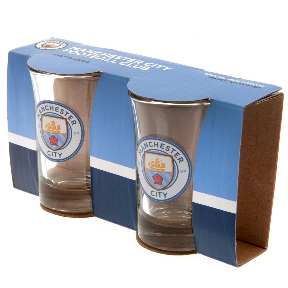 Official Manchester City FC 2pk Shot Glass Set