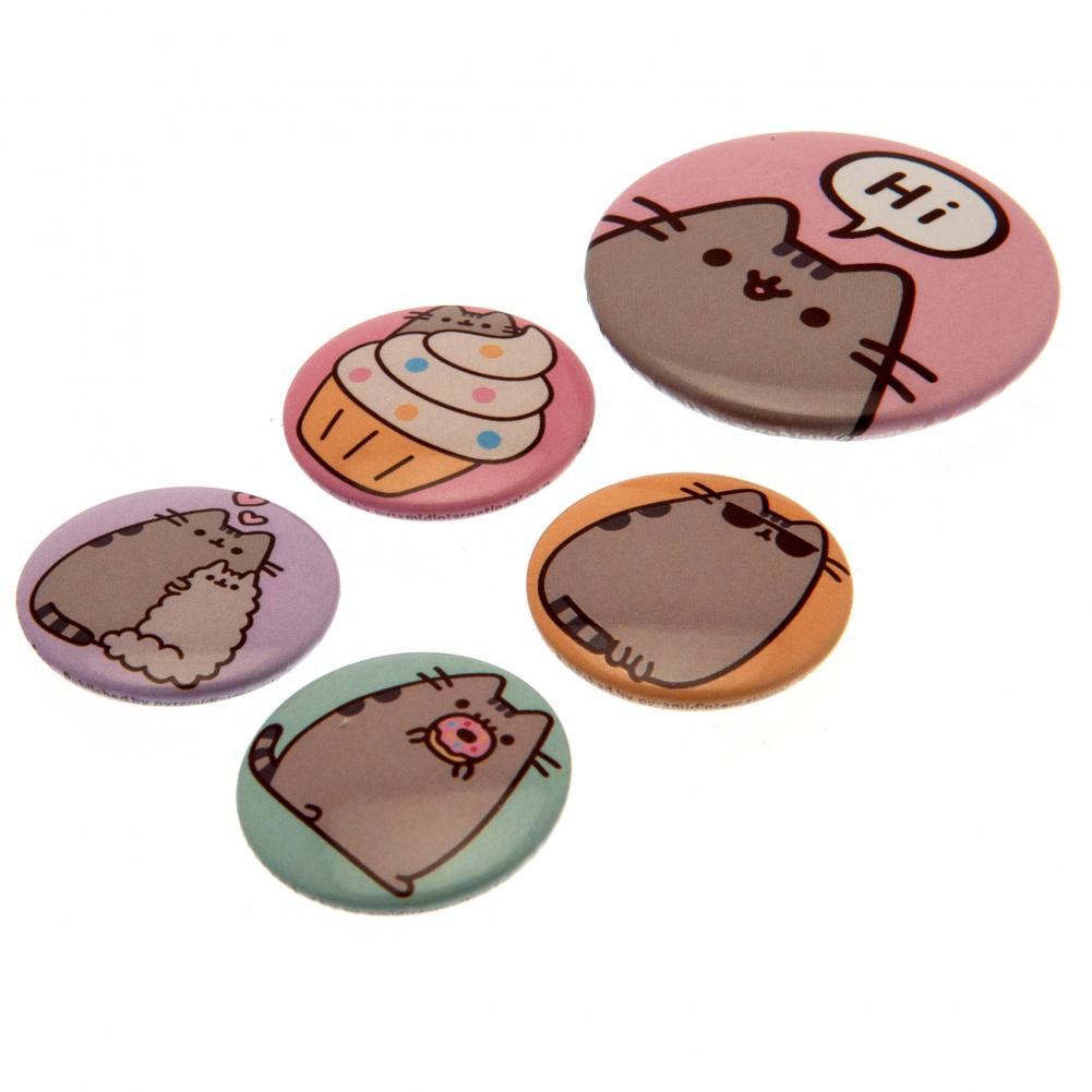 Official Pusheen Hi Button Badge Set