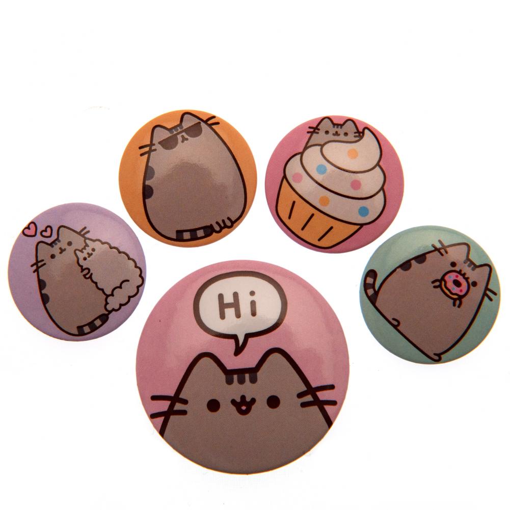 Official Pusheen Hi Button Badge Set