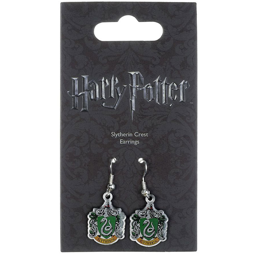 Official Harry Potter Silver Plated Earrings Slytherin