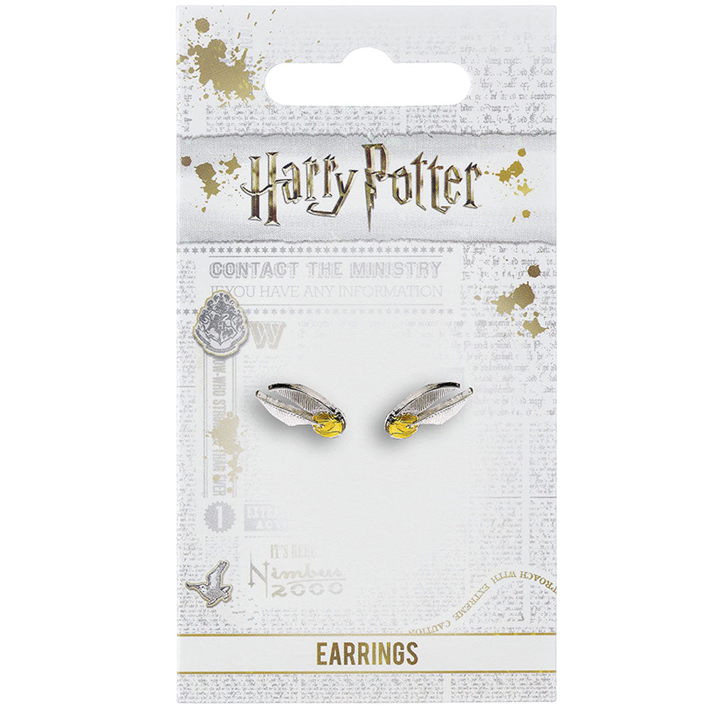 Official Harry Potter Silver Plated Earrings Golden Snitch